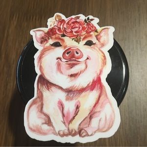 Country Pig Vinyl Sticker